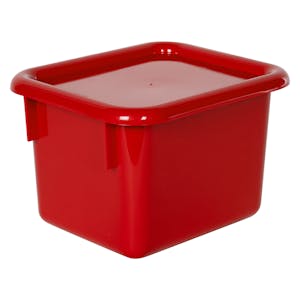 Red Half Stowaway® Box with Lid - 6-3/5" L x 8" W x 5-1/2" Hgt.