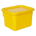 Yellow Half Stowaway® Box with Lid - 6-3/5" L x 8" W x 5-1/2" Hgt.