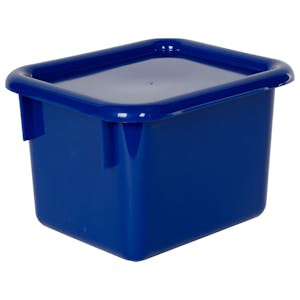 Blue Half Stowaway® Box with Lid - 6-3/5" L x 8" W x 5-1/2" Hgt.