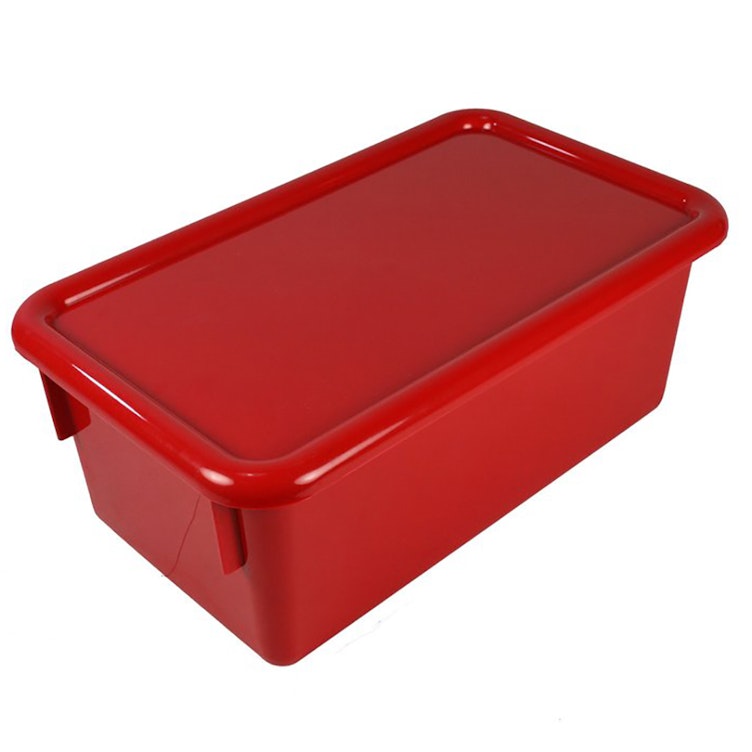 Red Stowaway® Box with Lid - 8" L X 13-1/2" W X 5-1/2" Hgt.