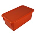 Orange Stowaway® Box with Lid - 8" L X 13-1/2" W X 5-1/2" Hgt.