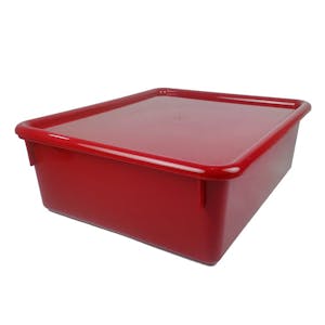 Red Double Stowaway® Box with Lid - 13-1/2" L x 16" W x 5-1/2" Hgt.