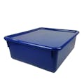 Blue Double Stowaway® Box with Lid - 13-1/2" L x 16" W x 5-1/2" Hgt.
