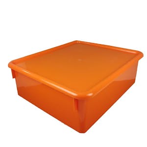 Orange Double Stowaway® Box with Lid - 13-1/2" L x 16" W x 5-1/2" Hgt.