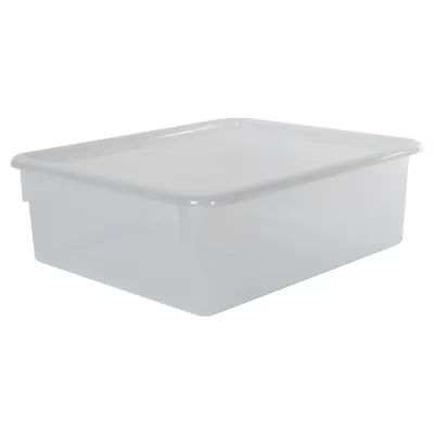 Clear Double Stowaway® Box with Lid - 13-1/2" L x 16" W x 5-1/2" Hgt.