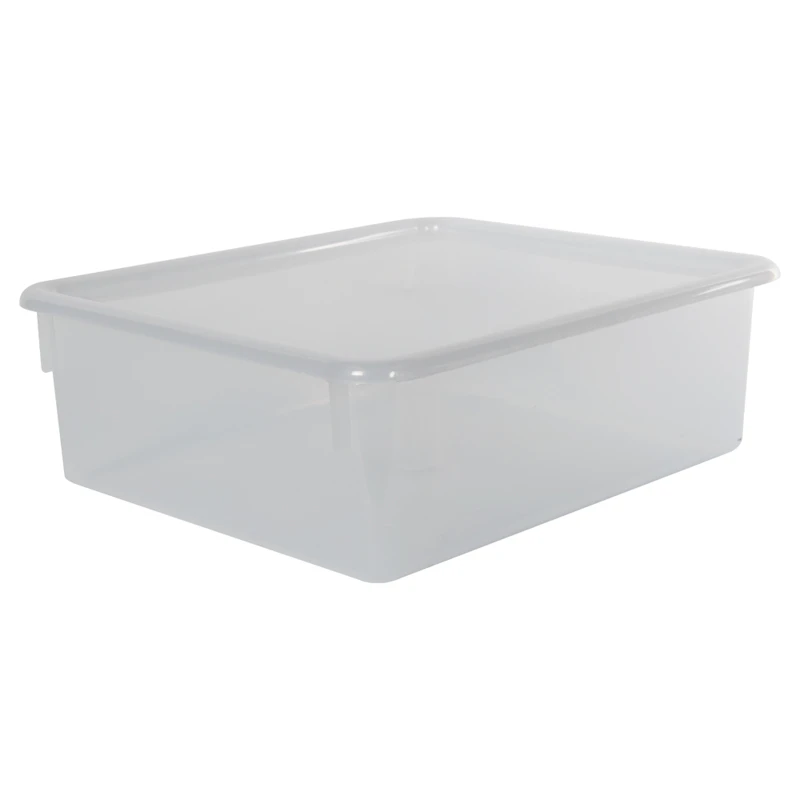 Clear Double Stowaway® Box with Lid - 13-1/2" L x 16" W x 5-1/2" Hgt.