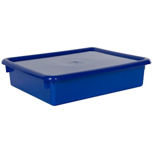 Blue Stowaway® Letter Box with Lid - 13-1/2" L x 10-1/2" W x 3" Hgt.
