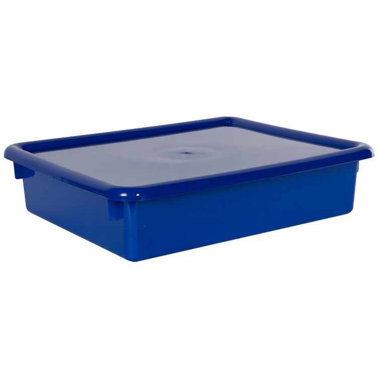 Blue Stowaway® Letter Box with Lid - 13-1/2" L x 10-1/2" W x 3" Hgt.