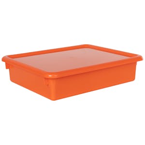 Orange Stowaway® Letter Box with Lid - 13-1/2" L x 10-1/2" W x 3" Hgt.