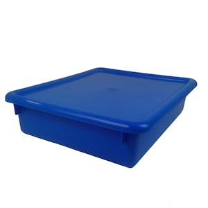 Blue Stowaway® Letter Box with Lid - 13-1/2" L x 10-1/2" W x 6" Hgt.