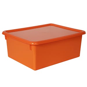 Orange Stowaway® Letter Box with Lid - 13-1/2" L x 10-1/2" W x 6" Hgt.
