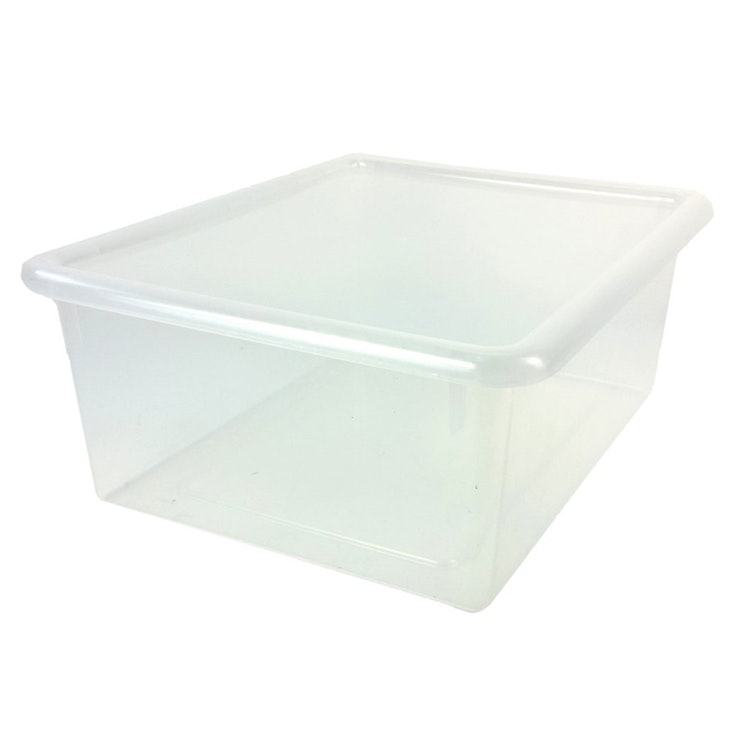Clear Stowaway® Letter Box with Lid - 13-1/2" L x 10-1/2" W x 6" Hgt.