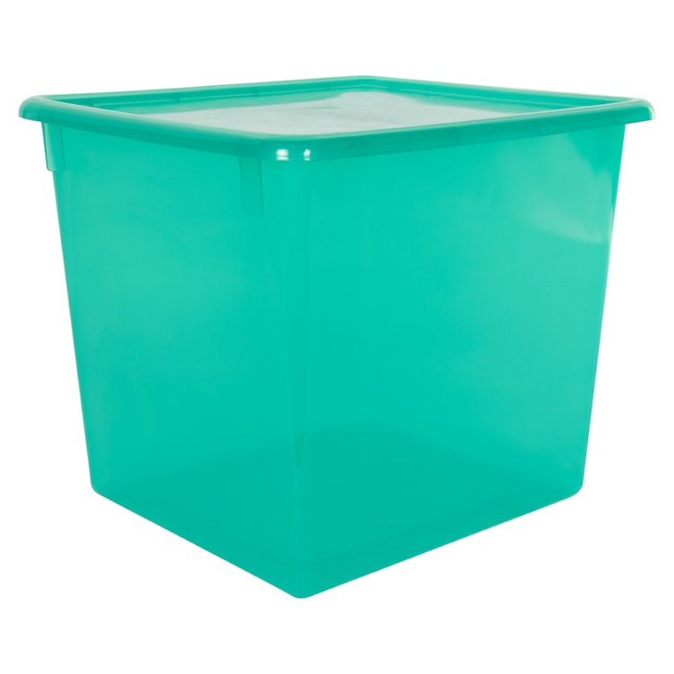 Lime Large Stowaway® Shelf Box with Lid - 12" L x 11" W x 10-1/4" Hgt.