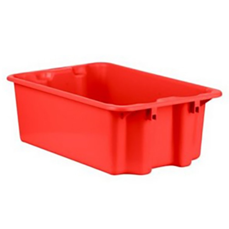 Heavy-Duty Stack and Nest Containers - 24 x 15 x 8, Red