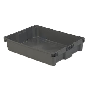 30" L x 22" W x 6" Hgt. Gray Polylewton® Stack-N-Nest® Container