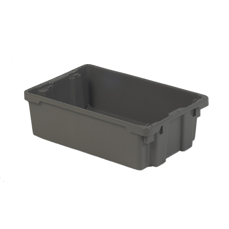 20" L x 12" W x 6" Hgt. Gray Polylewton® Stack-N-Nest® Container