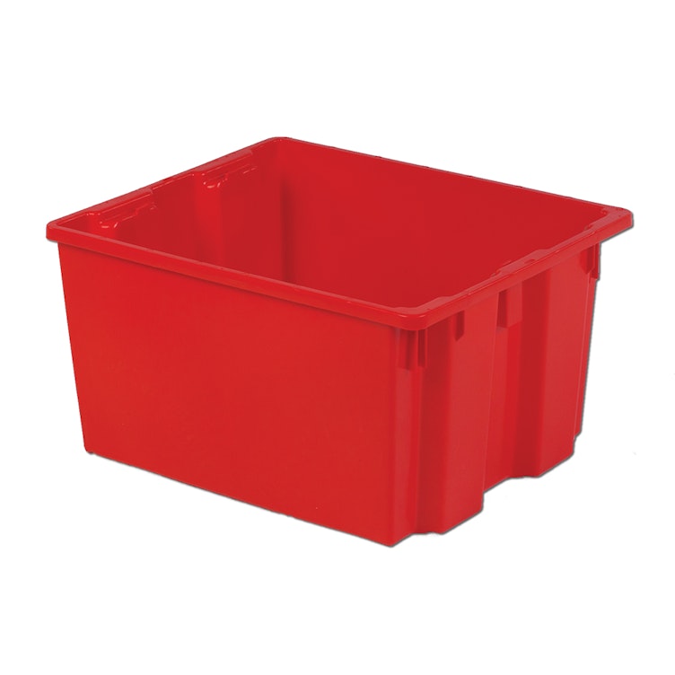 24" L x 20" W x 13" Hgt. Red Polylewton® Stack-N-Nest® Container