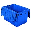 Blue Akro-Mils® Attached Lid Container - 21-1/2" L x 15" W x 12-1/2" Hgt. OD