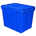 Blue Akro-Mils® Attached Lid Container - 21-1/2" L x 15" W x 17" Hgt. OD
