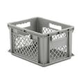 16" L x 12" W x 8-1/2" Hgt. Gray Container with Mesh Sides & Base