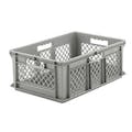 24" L x 16" W x 8-1/2" Hgt. Gray Container with Mesh Sides & Base