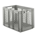 24" L x 16" W x 16-1/2" Hgt. Gray Container with Mesh Sides & Solid Base
