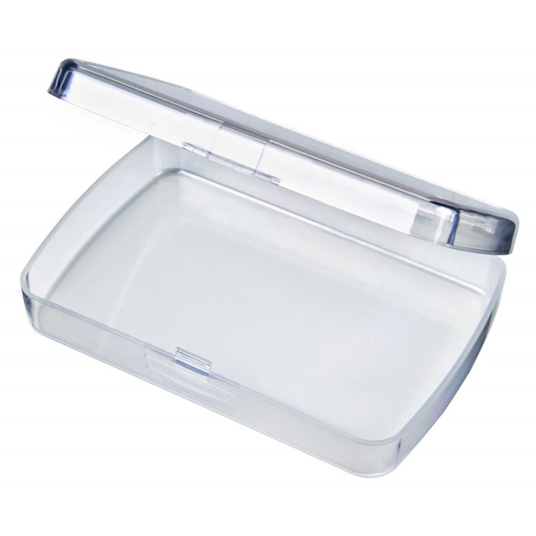 Tamper Tek 8 oz Rectangle Clear Plastic Container - with Hinged
