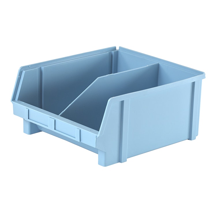 12-3/4" L x 11-3/8" W x 6" Hgt. Plastibox® Parts Bin with 2 Compartments