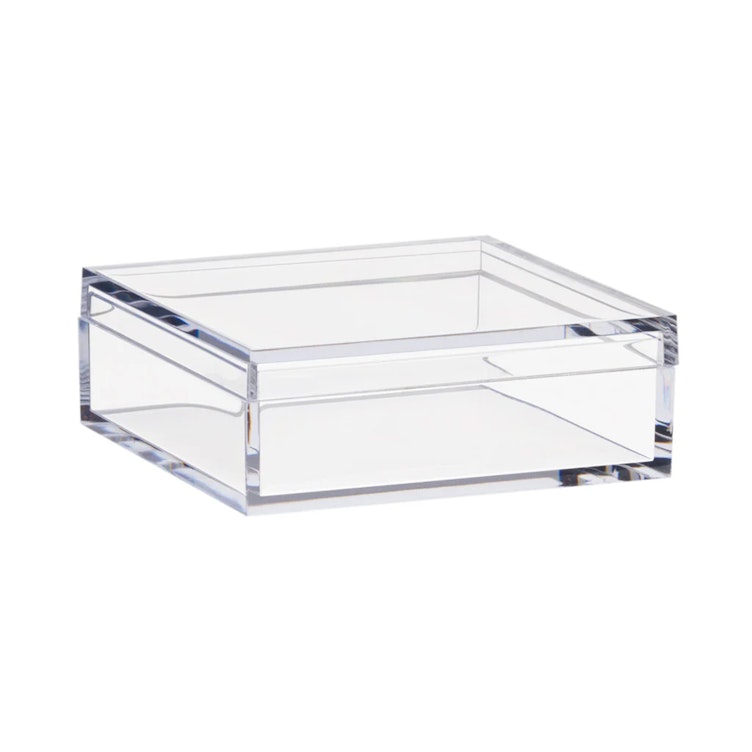Clear Polystyrene Box with Tall Lid - 2" L x 2" W x 3/4" Hgt. (Case of 16)