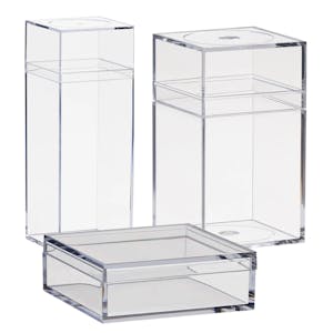 Clear Polystyrene Boxes with Tall Lids