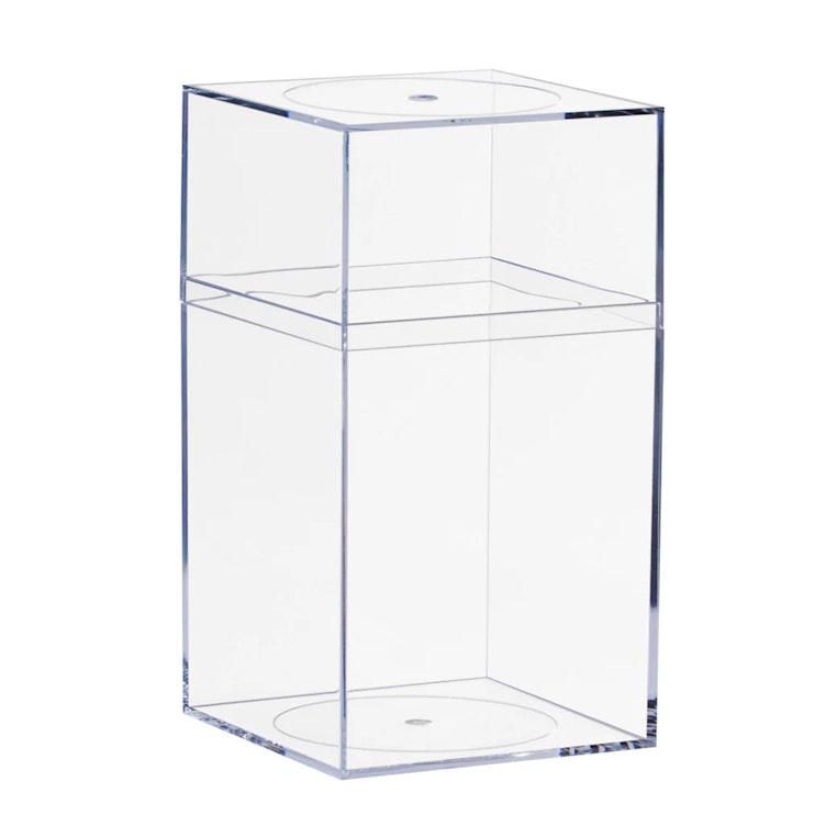 Clear Polystyrene Box with Tall Lid - 3-7/16" L x 3-7/16" W x 6-5/16" Hgt. (Case of 8)