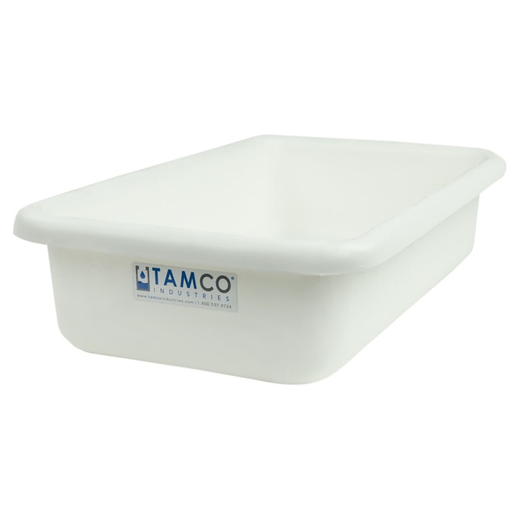 18" L x 10" W x 4" Hgt. White Polyethylene Tamco® Tote Pan