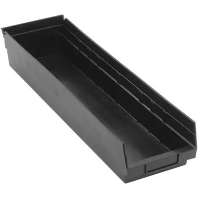 Black Quantum® Economy Shelf Bin - 23-5/8" L x 6-5/8" W x 4" Hgt.