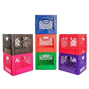 Colored Vented Dairy Crates