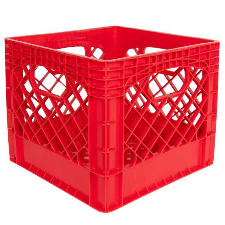 Red Vented Dairy Crate - 13.1" L x 13.1" W x 11" Hgt.