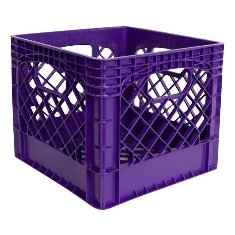 Purple Vented Dairy Crate - 13.1 L x 13.1 W x 11 Hgt.