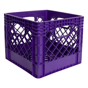 Purple Vented Dairy Crate - 13.1" L x 13.1" W x 11" Hgt.