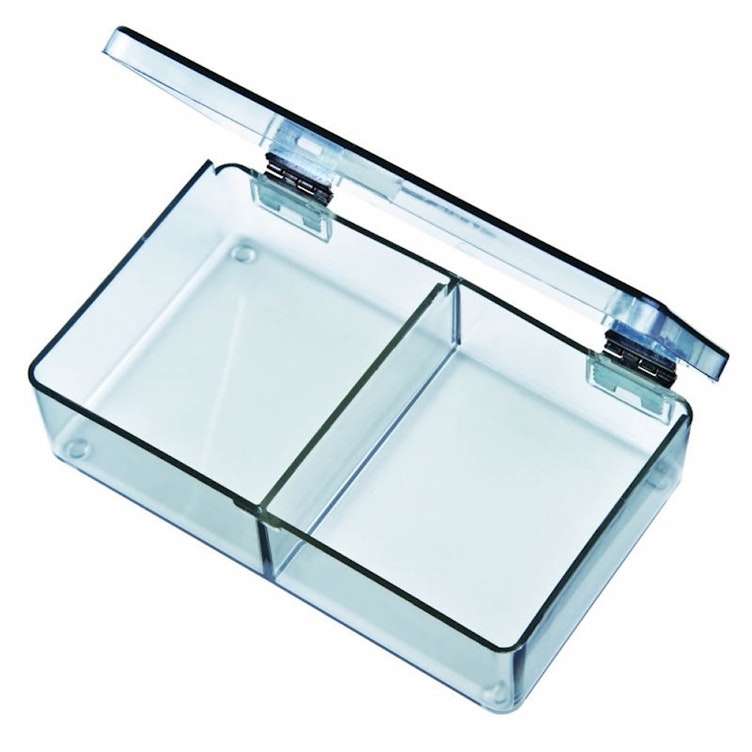 Mighty-Tuff™ Box with 2 Compartments - 4-5/16 L x 2-5/8 W x 1-1/16 Hgt.
