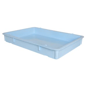 25-3/4" L x 18" W x 3-11/16" Hgt. Light Blue Tray with Handles (Lid Sold Separately)
