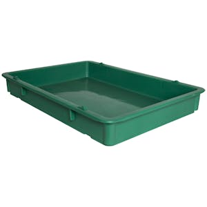 25-3/4" L x 18" W x 3-11/16" Hgt. Green Tray with Handles (Lid Sold Separately)