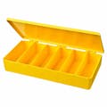 M-Series Yellow Polypropylene Box with 6 Compartments - 8" L x 4" W x 1.19" Hgt.