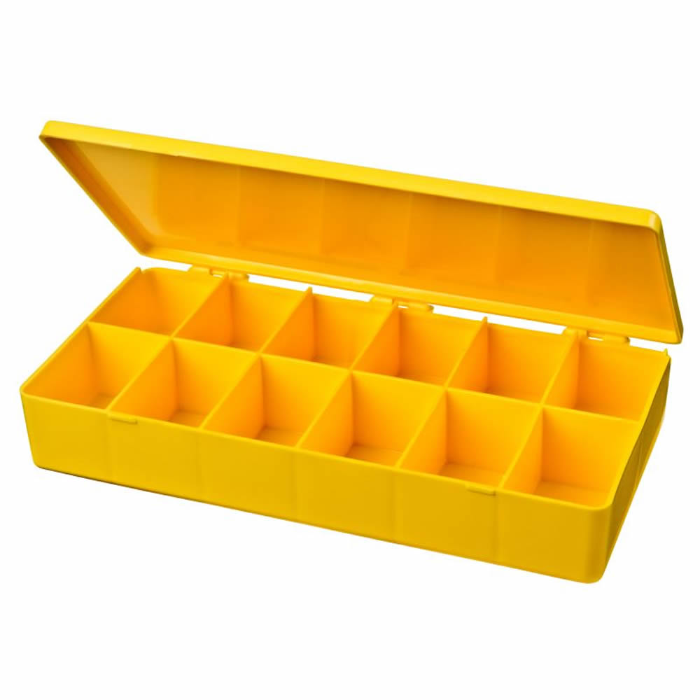 M-Series Yellow Polypropylene Box with 6 Compartments - 10.5