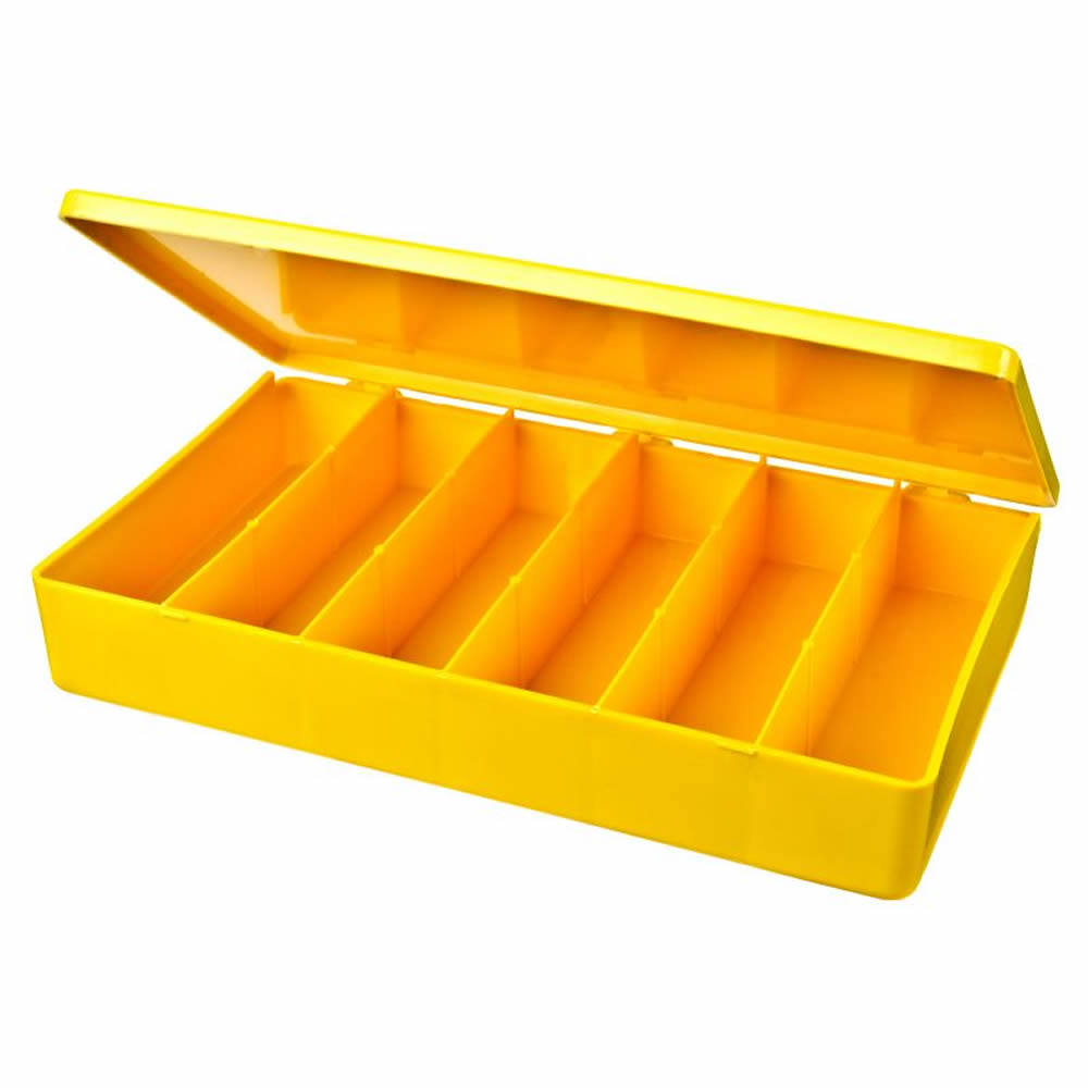 M-Series Yellow Polypropylene Box with 6 Compartments - 10.5
