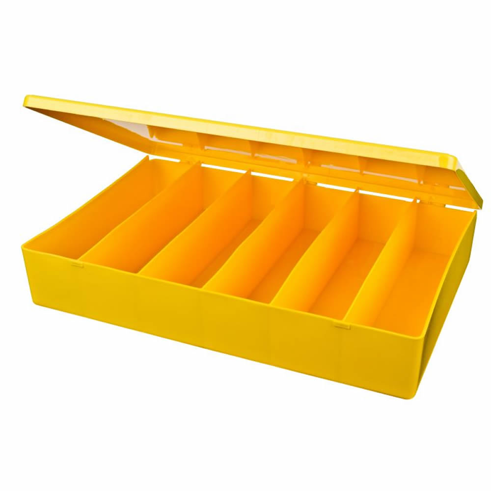 M-Series Yellow Polypropylene Box with 6 Compartments - 12.75