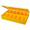 M-Series Yellow Polypropylene Box with 12 Compartments - 12.75" L x 8.5" W x 2.12" Hgt.