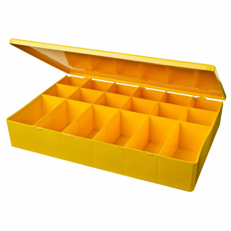 Yellow Draper Box M-Series Yellow Polypropylene Box with 18 Compartments - 12.75