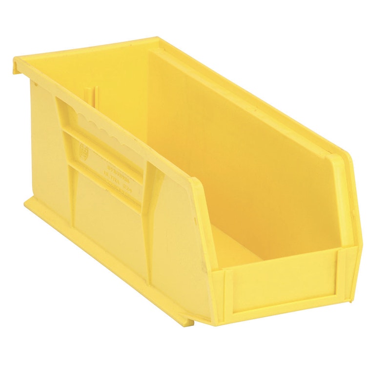 Yellow Quantum® Ultra Series Stack & Hang Bin - 10-7/8" L x 4-1/8" W x 4" Hgt.