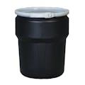 10 Gallon Black Open Head Poly Drum with Plastic Lever-Lock Ring