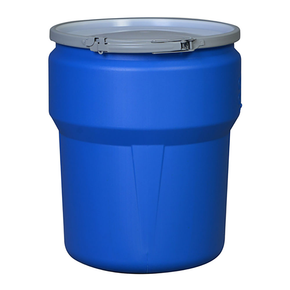 20 Gallon Blue Open Head Poly Drum with Metal Lever-Lock Ring