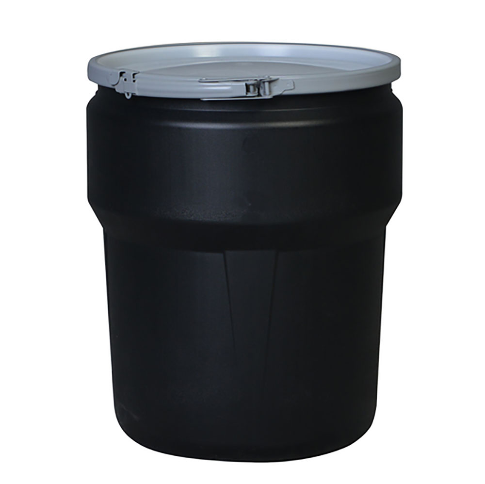 40 Gallon Blue Open Head Poly Drum with Plastic Lever-Lock Ring